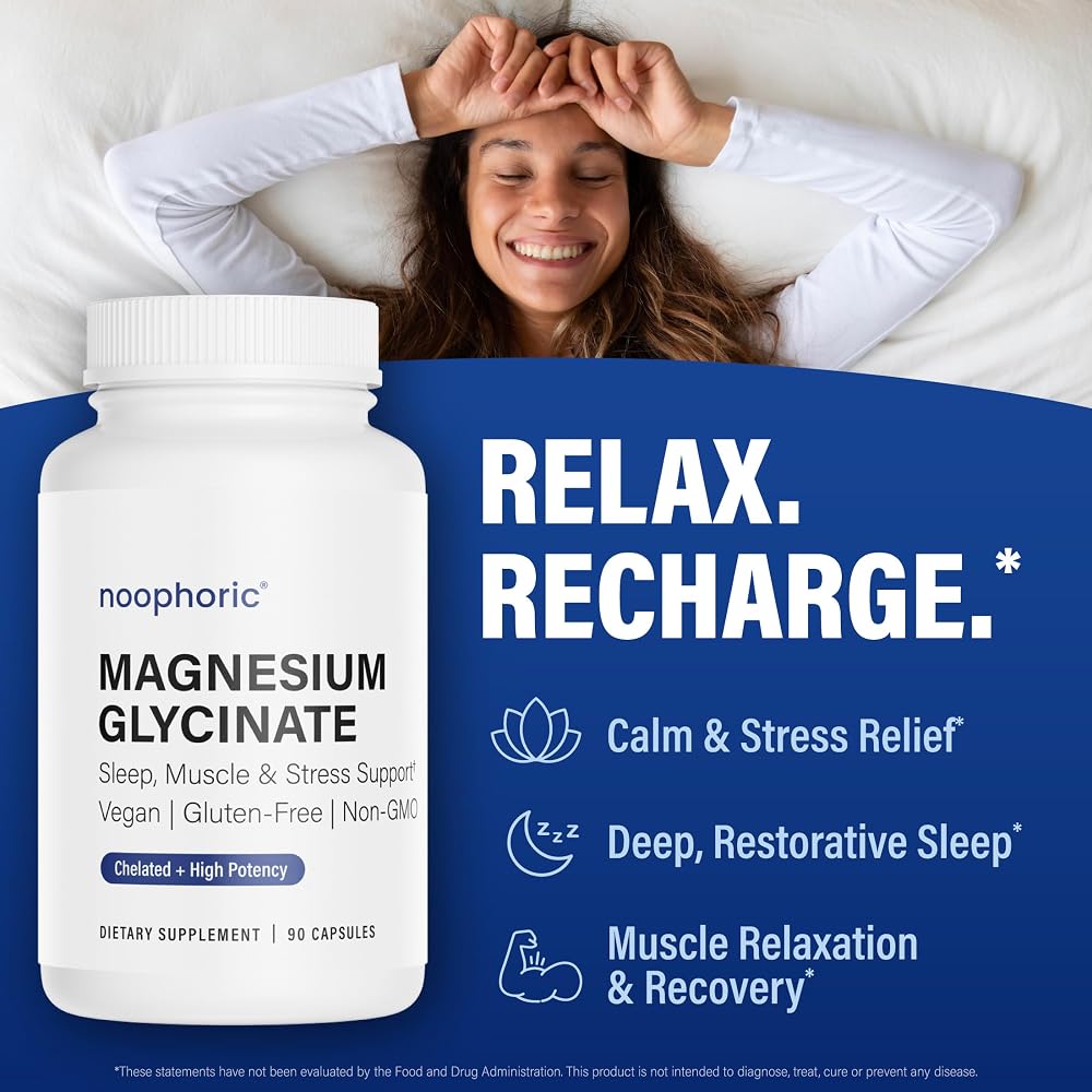 Noophoric Magnesium Glycinate 275mg for Sleep & Relaxation - 90 Capsules - image 2