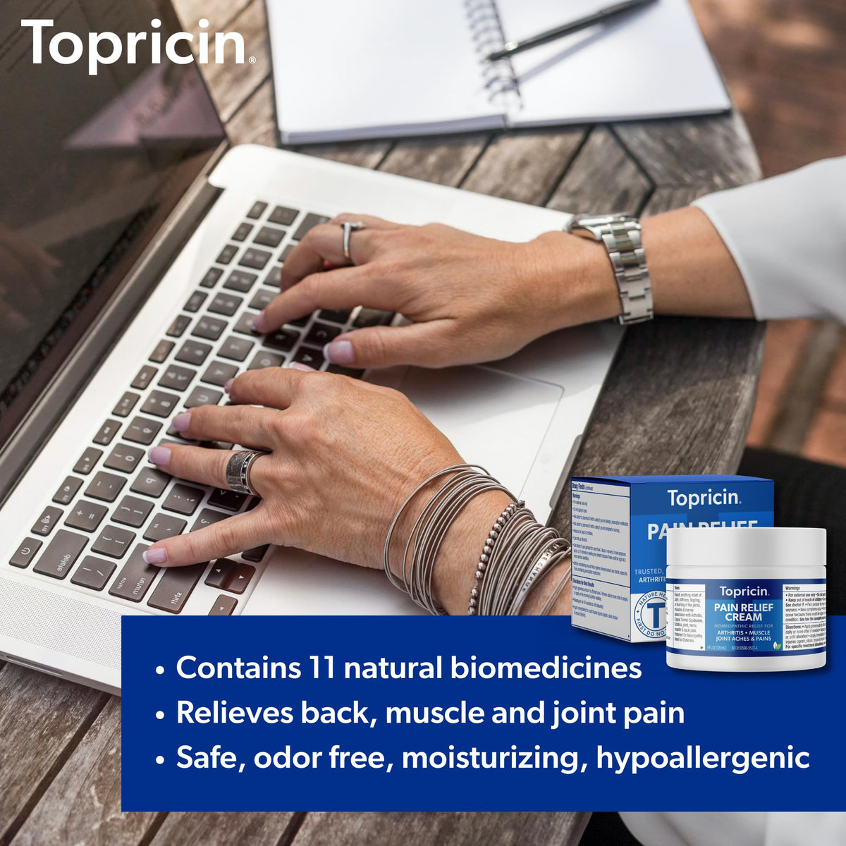 Topricin Pain Relief Cream Fast Acting Rub - 4 oz - image 2