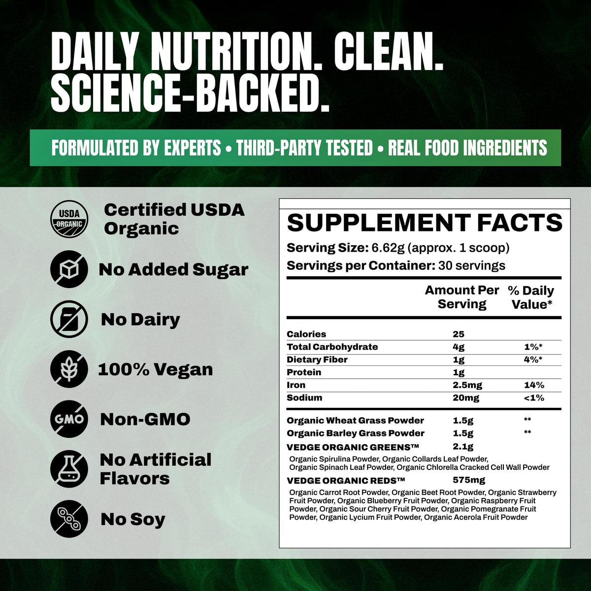 VEDGE Greens Powder Super Greens Mixed Berry - 30 Servings - image 3