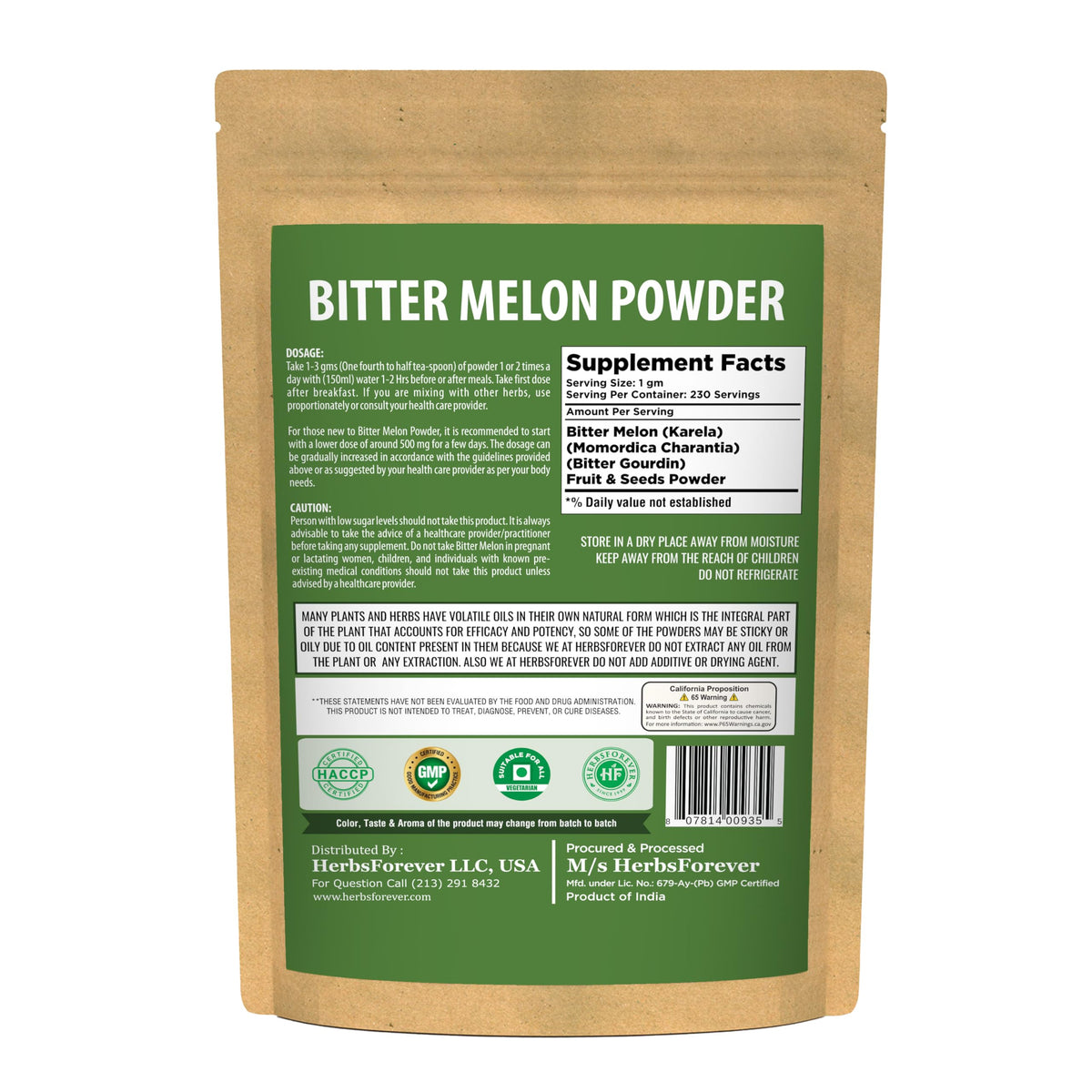 Herbsforever Bitter Melon Powder Karela - 230g - image 2