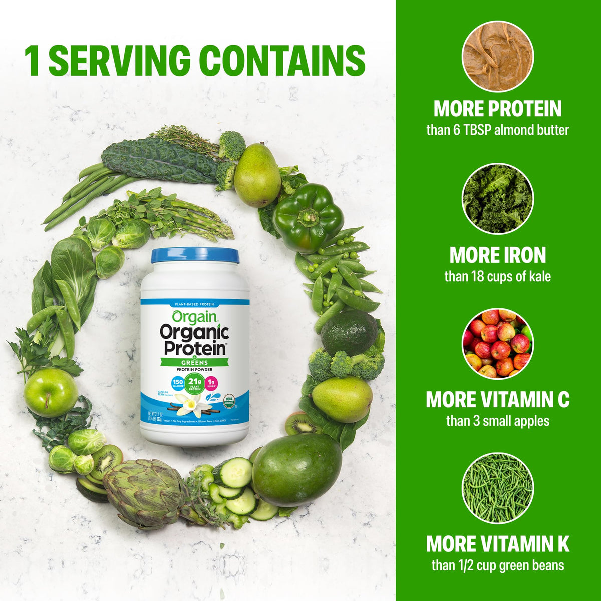 Orgain Organic Vegan Protein Powder + Greens
