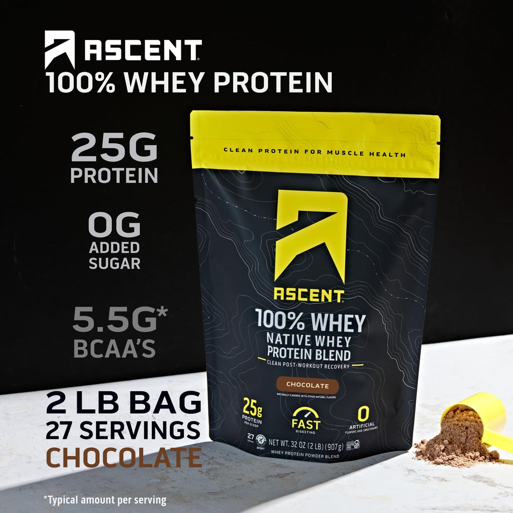 Ascent Whey Protein Powder - Post Workout Whey Protein Isolate