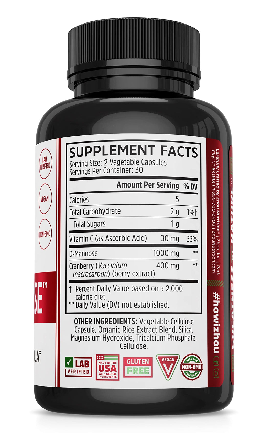 ZHOU Cran-Defense Cranberry Pills Urinary Tract Support - 60 Capsules - image 3
