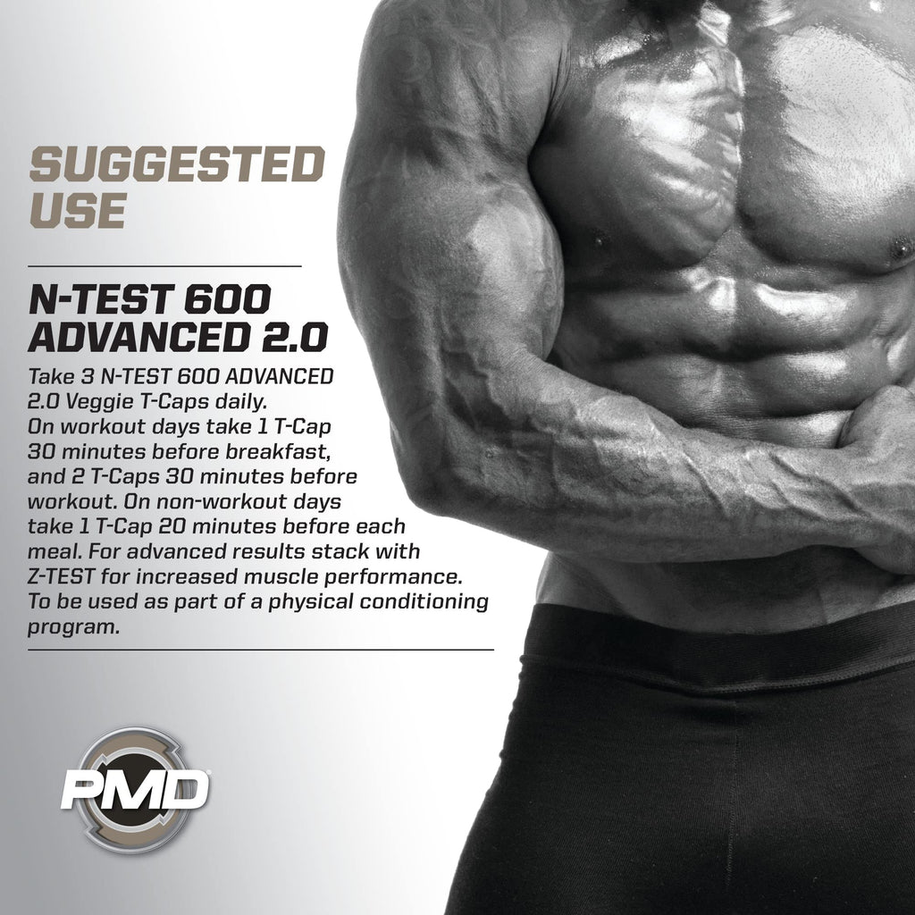 PMD Sports N-Test 600 Advanced 2.0 Nitric Oxide Booster - 90 Vegetarian Capsules - image 8