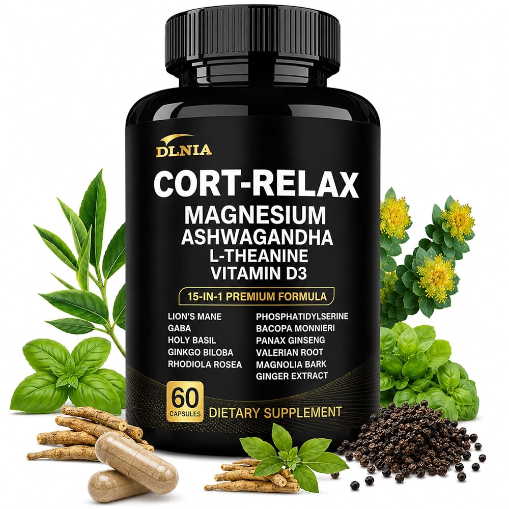 DLNIA Super Calm Cortisol Supplement with Magnesium Glycinate - 1 Count