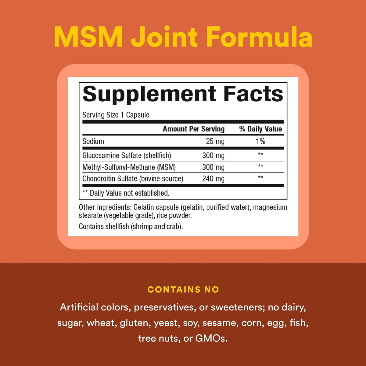Natural Factors MSM Joint Formula Supports Mobility - 180 Capsules - image 4