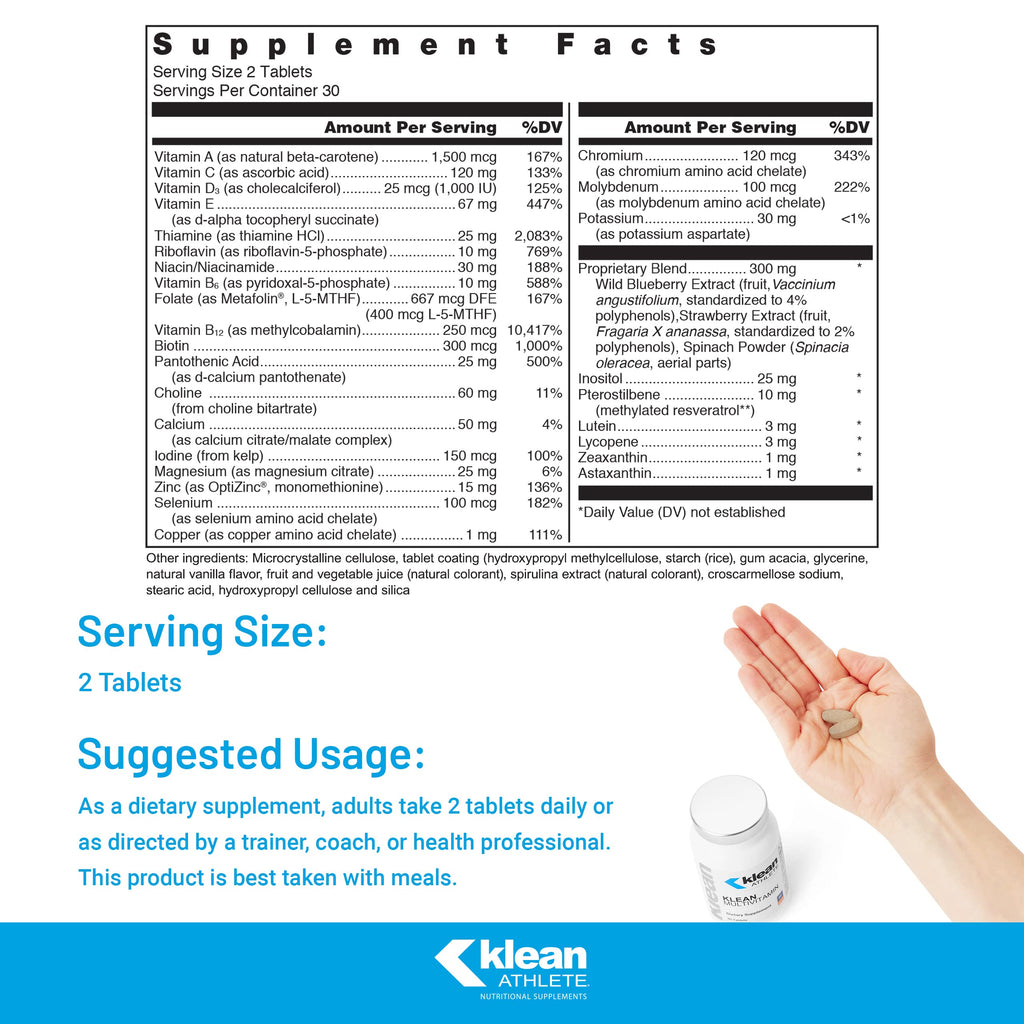 Klean Athlete Klean Multivitamin - 60 Tablets - image 2