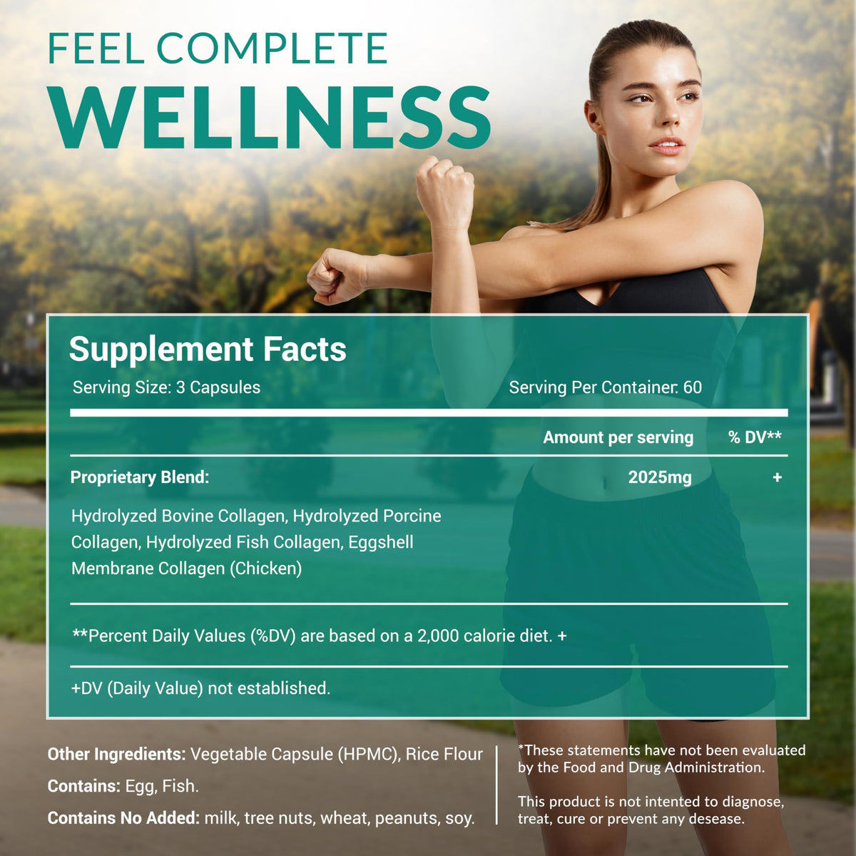 Natural Elements Multi Collagen 180 Protein Capsules - 2025mg - image 6