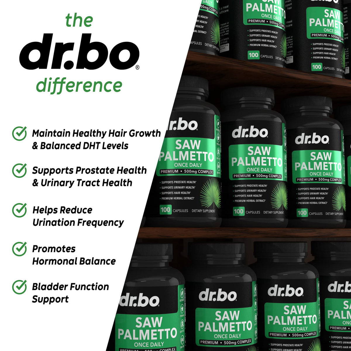 DR. BO Saw Palmetto Prostate Health Hair Growth Supplement - 100 Capsules - image 4