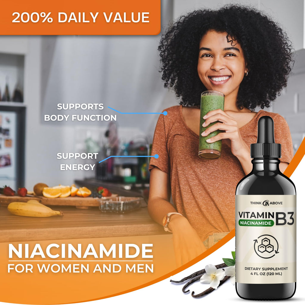Think Above Liquid Vitamin B3 (as Niacinamide) Supplement - Non Flush