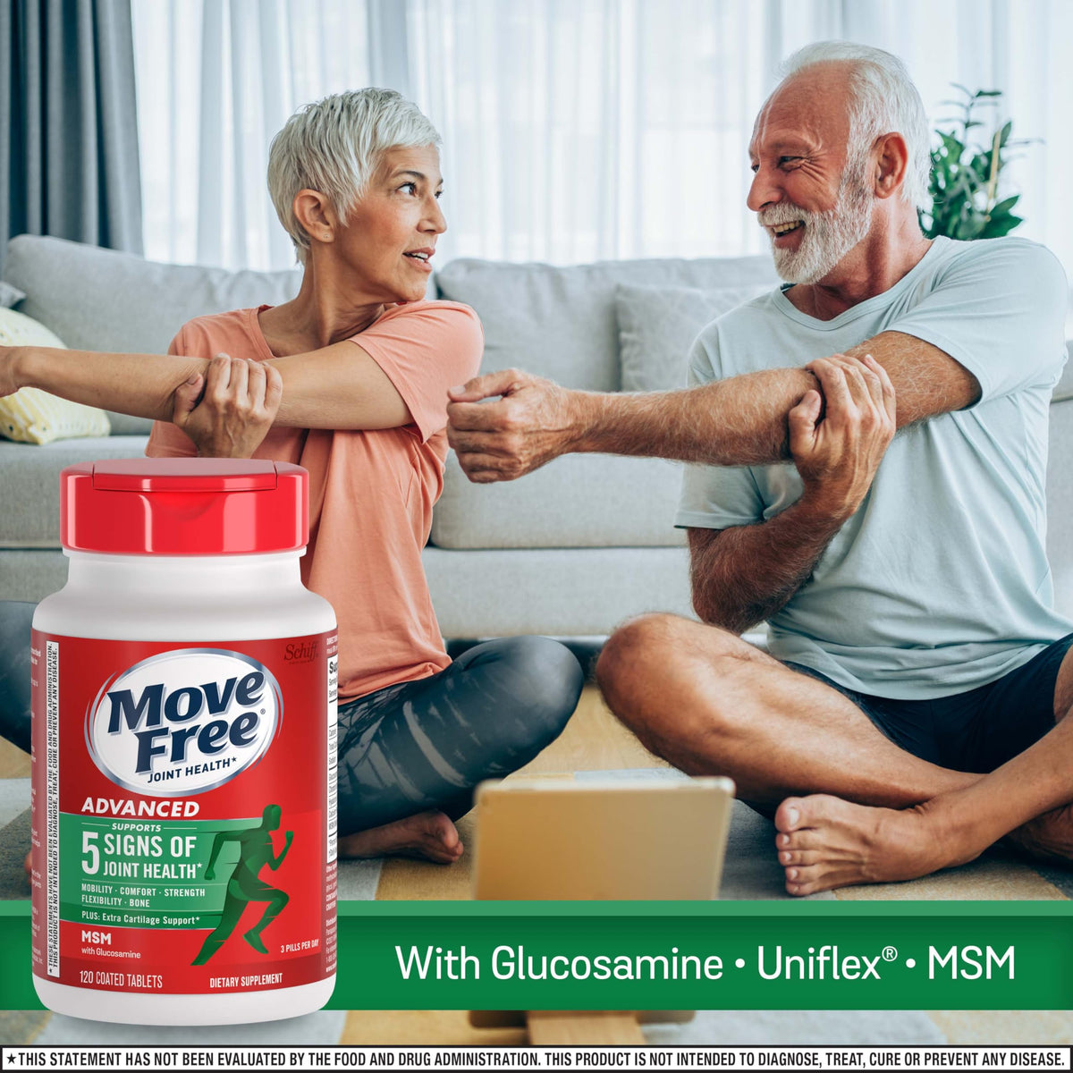 Move Free Advanced Joint Support Glucosamine Chondroitin MSM - 360 Tablets - image 2