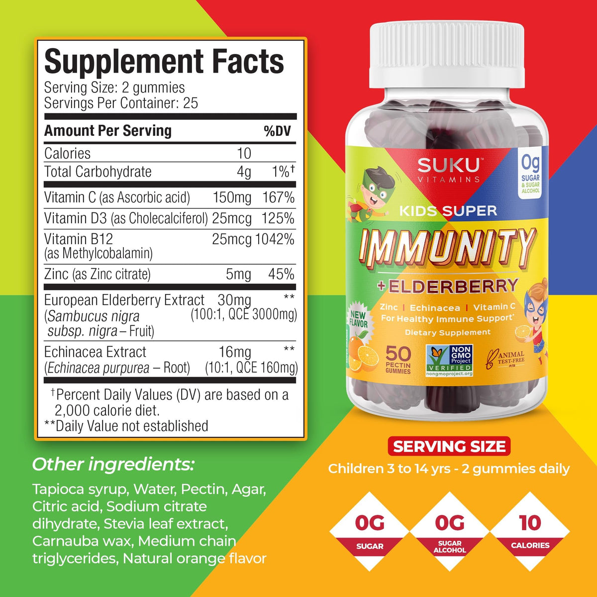 SUKU Kids Super Immunity Elderberry Gummies - 50 Count - image 4
