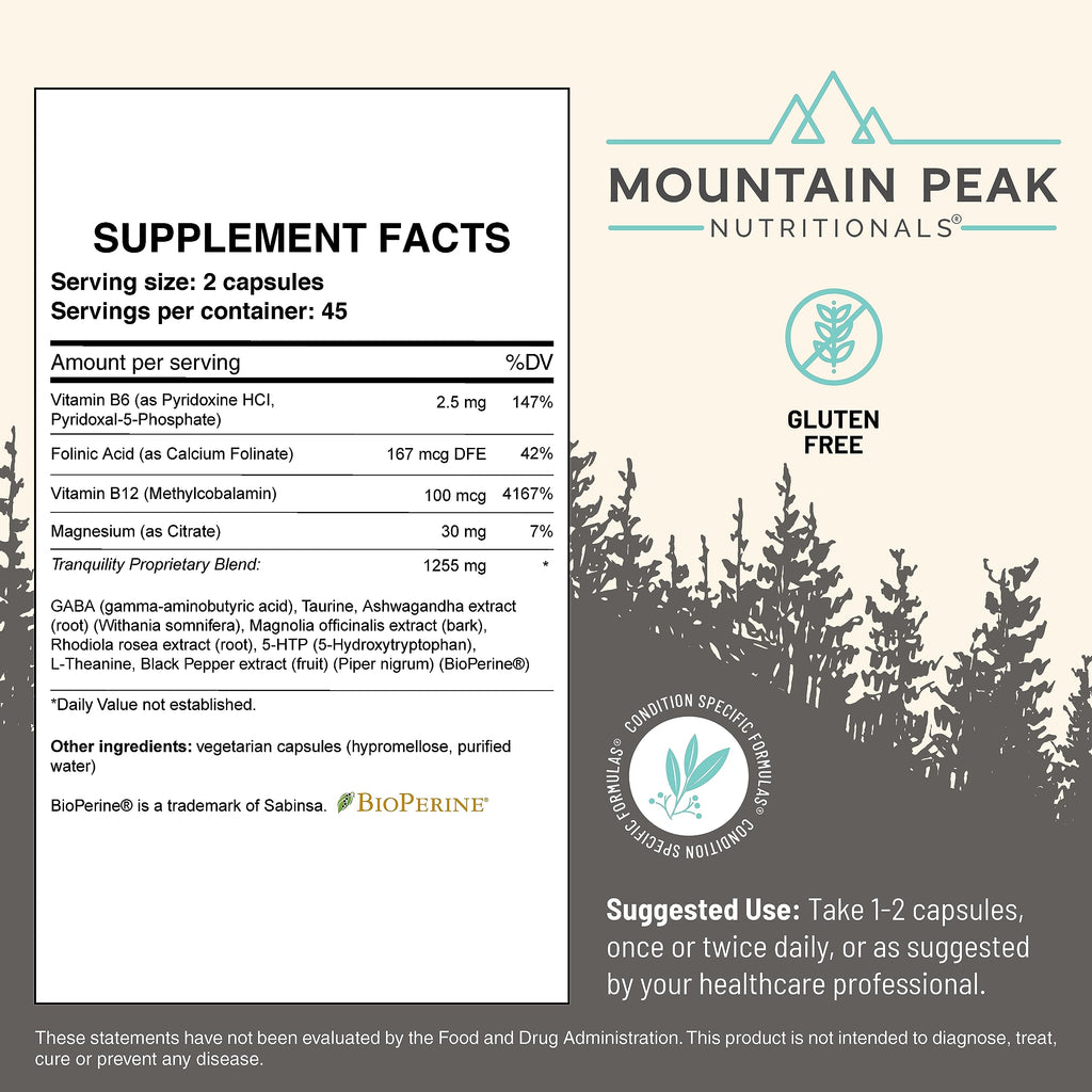 Mountain Peak Nutritionals Tranquility Formula Stress & Sleep - 90 Capsules - image 3