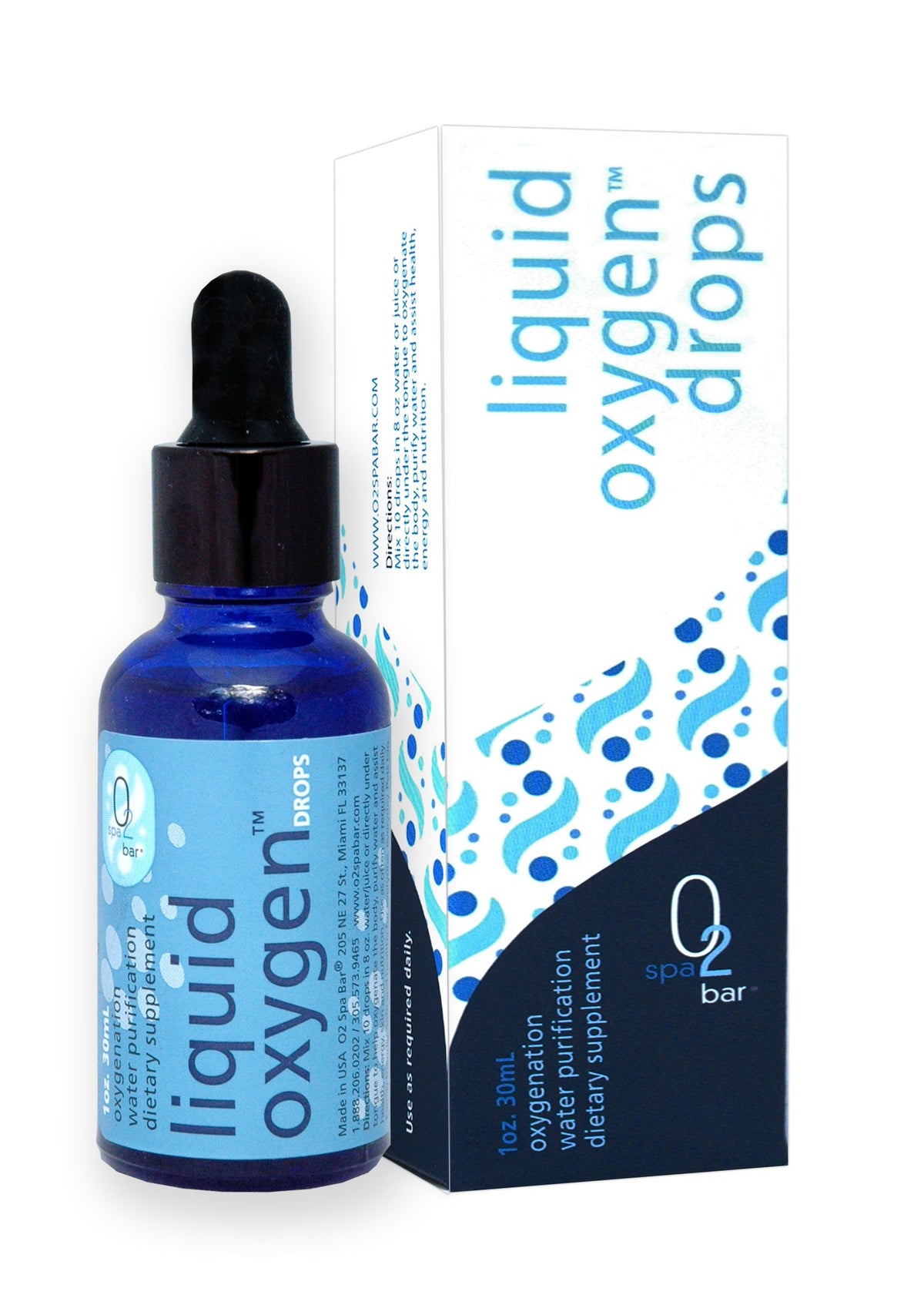 O2 Spa Bar Stabilized Liquid Oxygen Drops - 1 Fl Oz