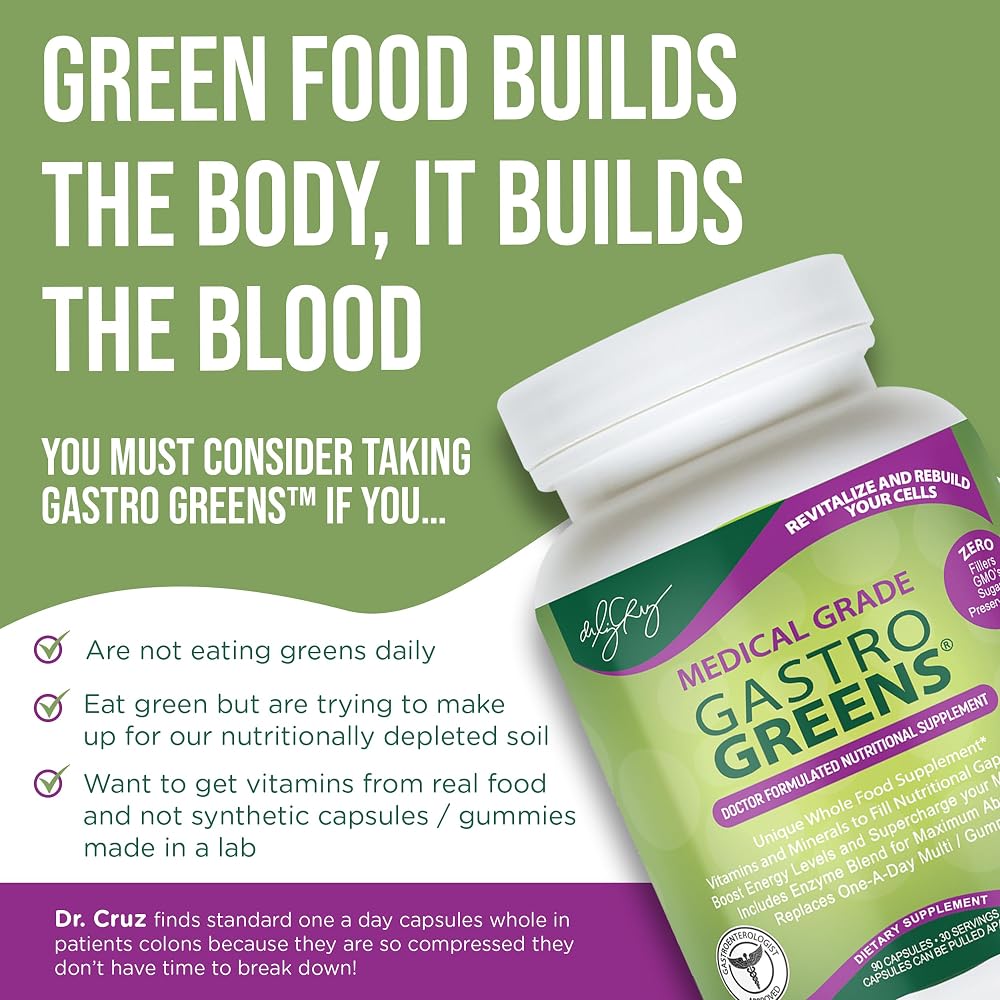 Dr. Liz Cruz Gastro Greens Supplement - 90 Vegetarian Capsules - image 8
