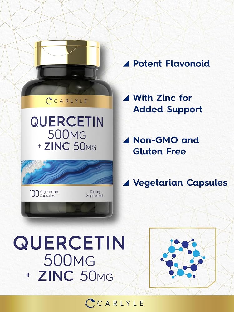 Carlyle Quercetin 500mg with Zinc - 100 Vegetarian Capsules - image 4