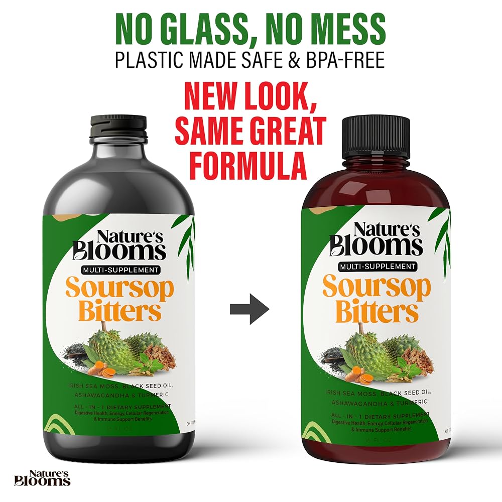 Nature's Blooms Soursop & Black Seed Bitters Bundle - 2 x 16 oz - image 2