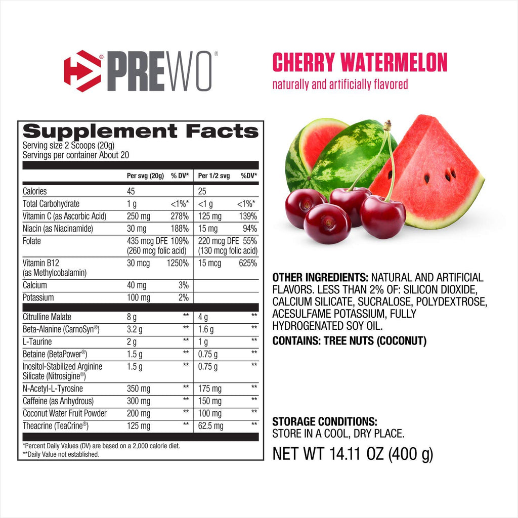 Dymatize PreW.O. Pre-Workout Powder Cherry Watermelon - 400g - image 4