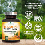 Nature's Nutrition Turmeric Curcumin Supplement - 2400mg Organic