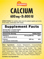 Sundance Calcium 600mg with D3 - 60 Caplets - image 2