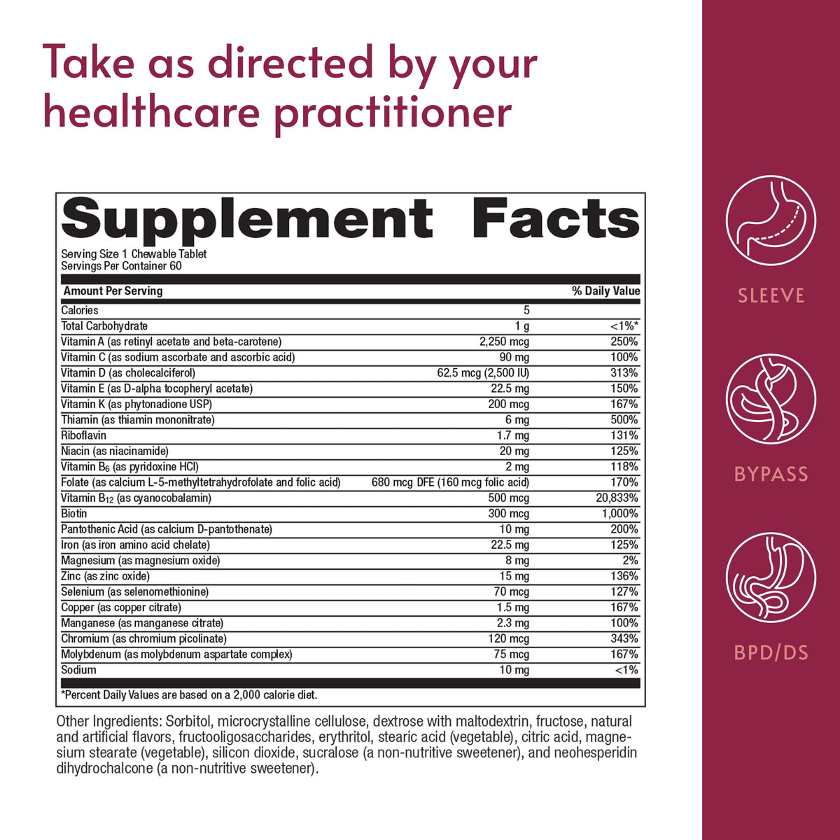 Bariatric Advantage Chewable High ADEK with Iron - 60 Count - image 4