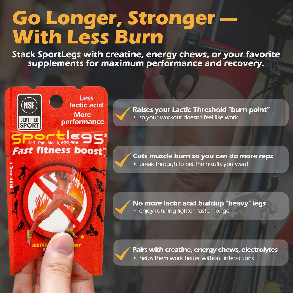 SPORTLEGS Lactate Fuel Pre-Workout Training Aid - 15 Capsules - image 3