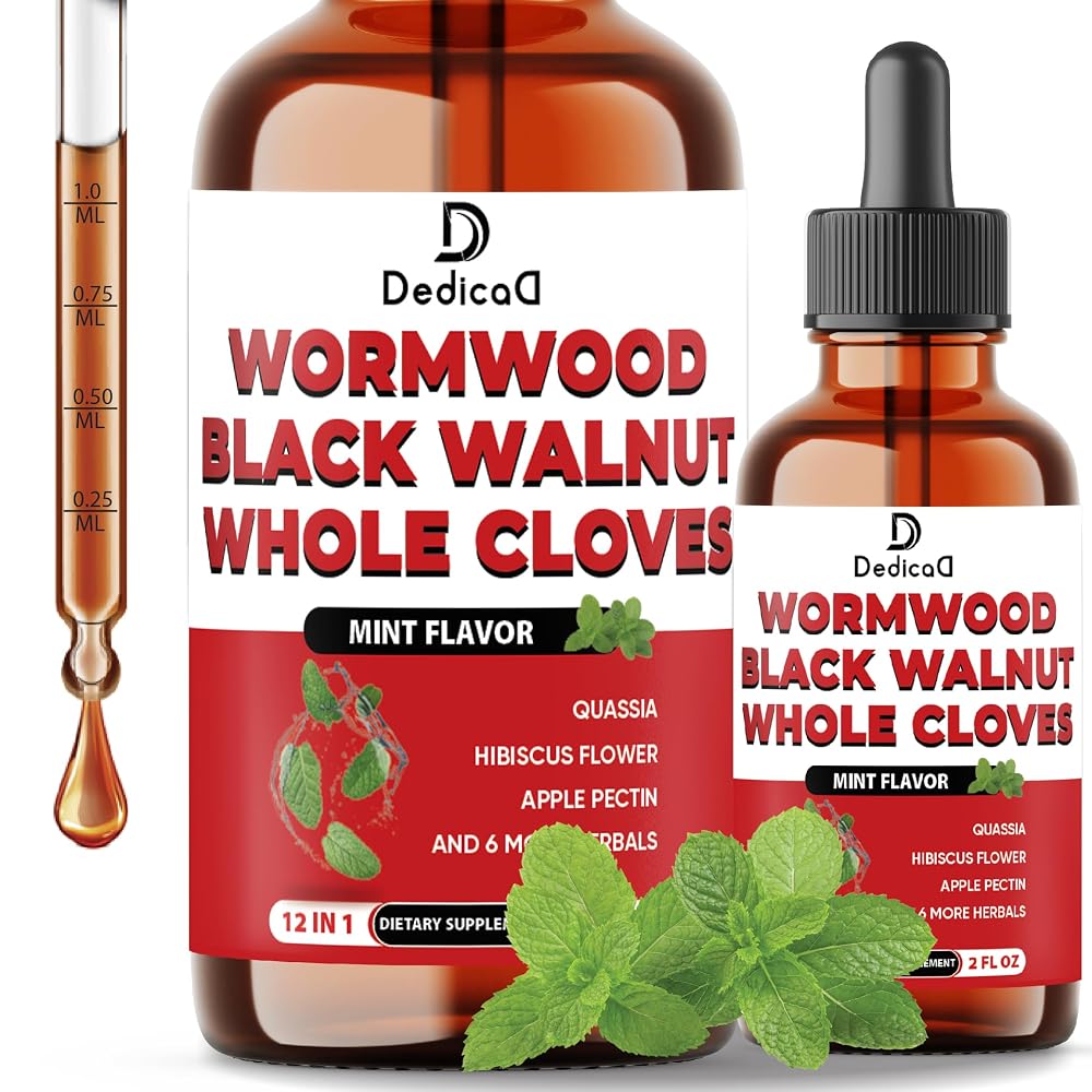 DEDICAD 12-in-1 Wormwood Liquid Drops with Black Walnut - 2 Fl Oz