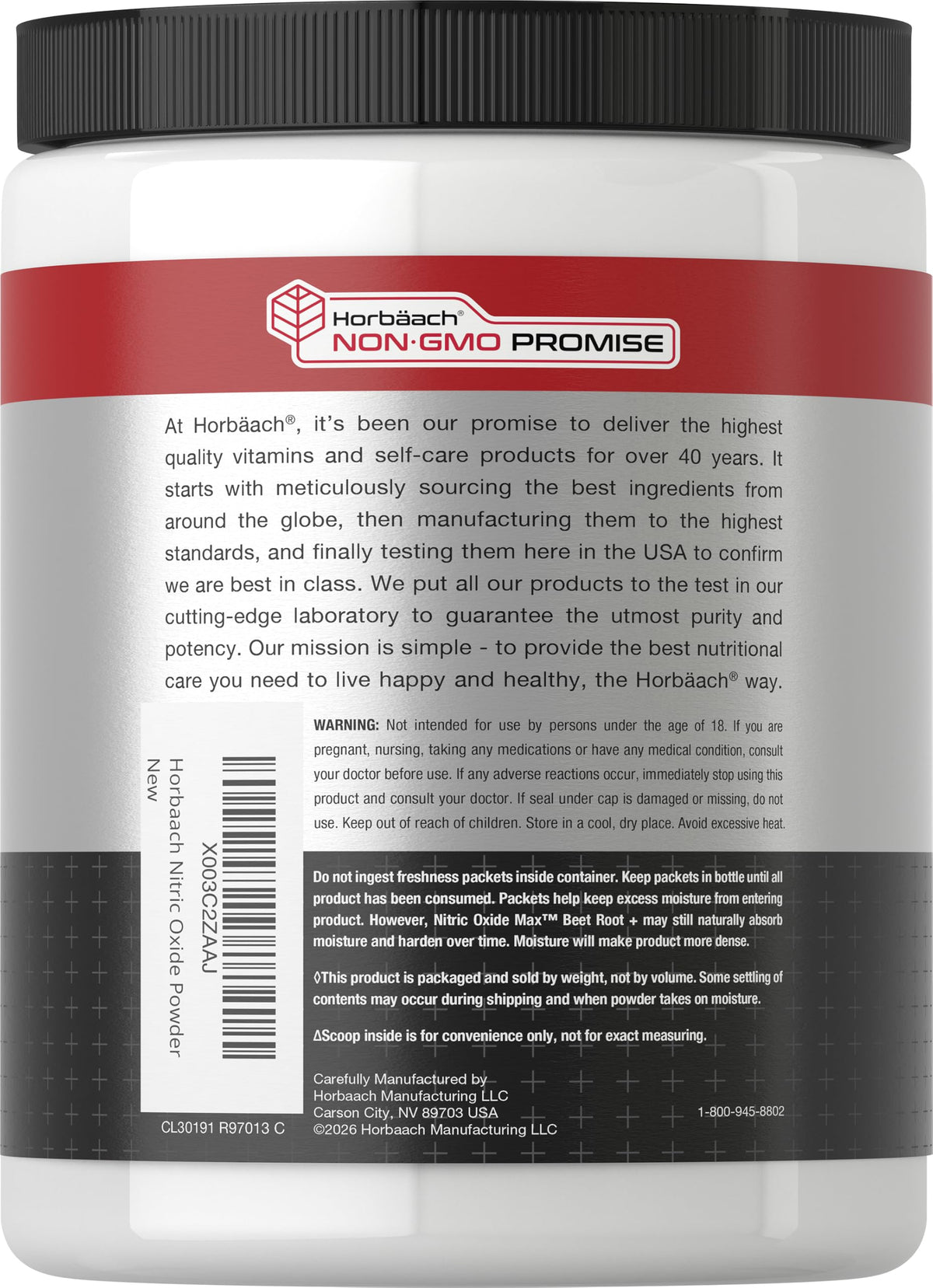 Horbäach Nitric Oxide Powder Mixed Berry - 16 oz - image 3