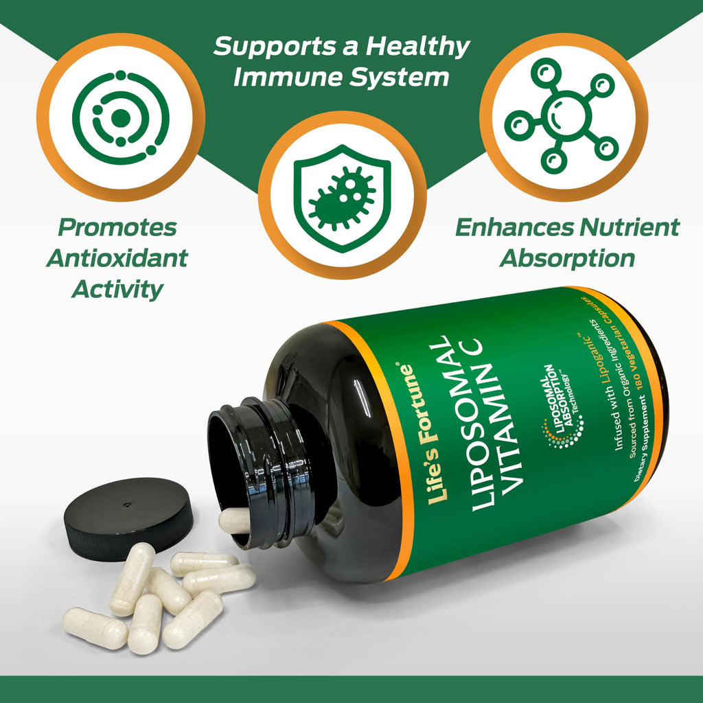 Life's Fortune Liposomal Vitamin C 2100 mg Immune Support - 180 Capsules - image 4