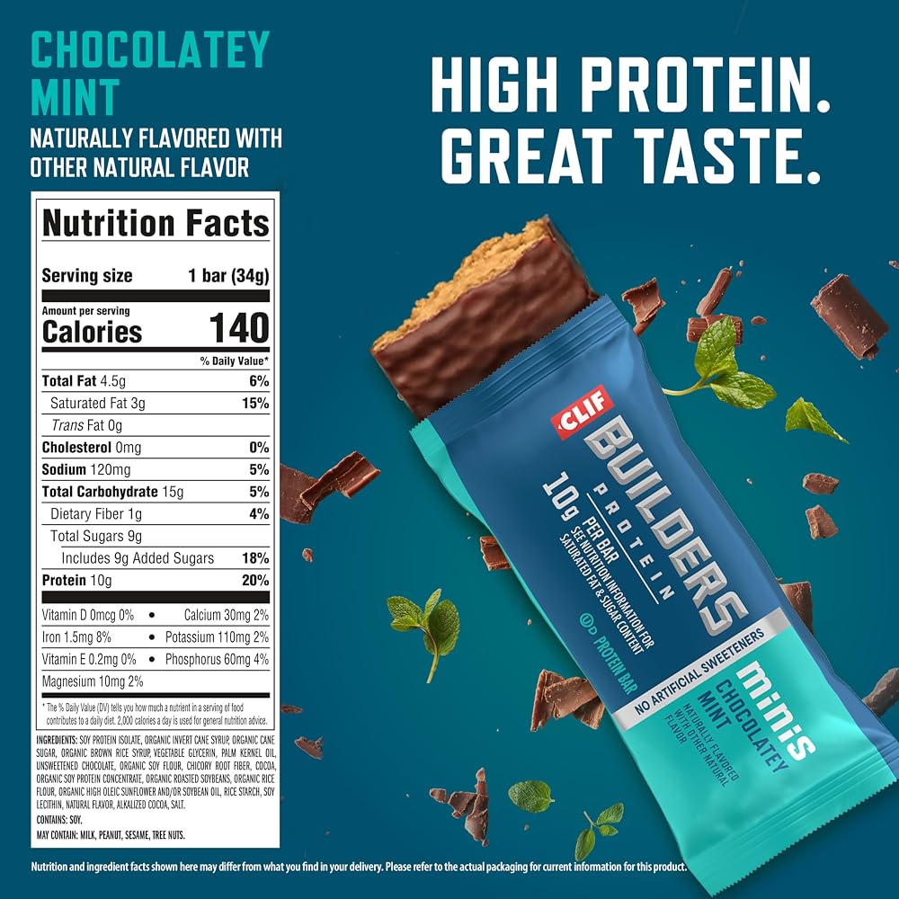 Clif Builders Minis Chocolatey Mint Protein Bars - 10 Count - image 2