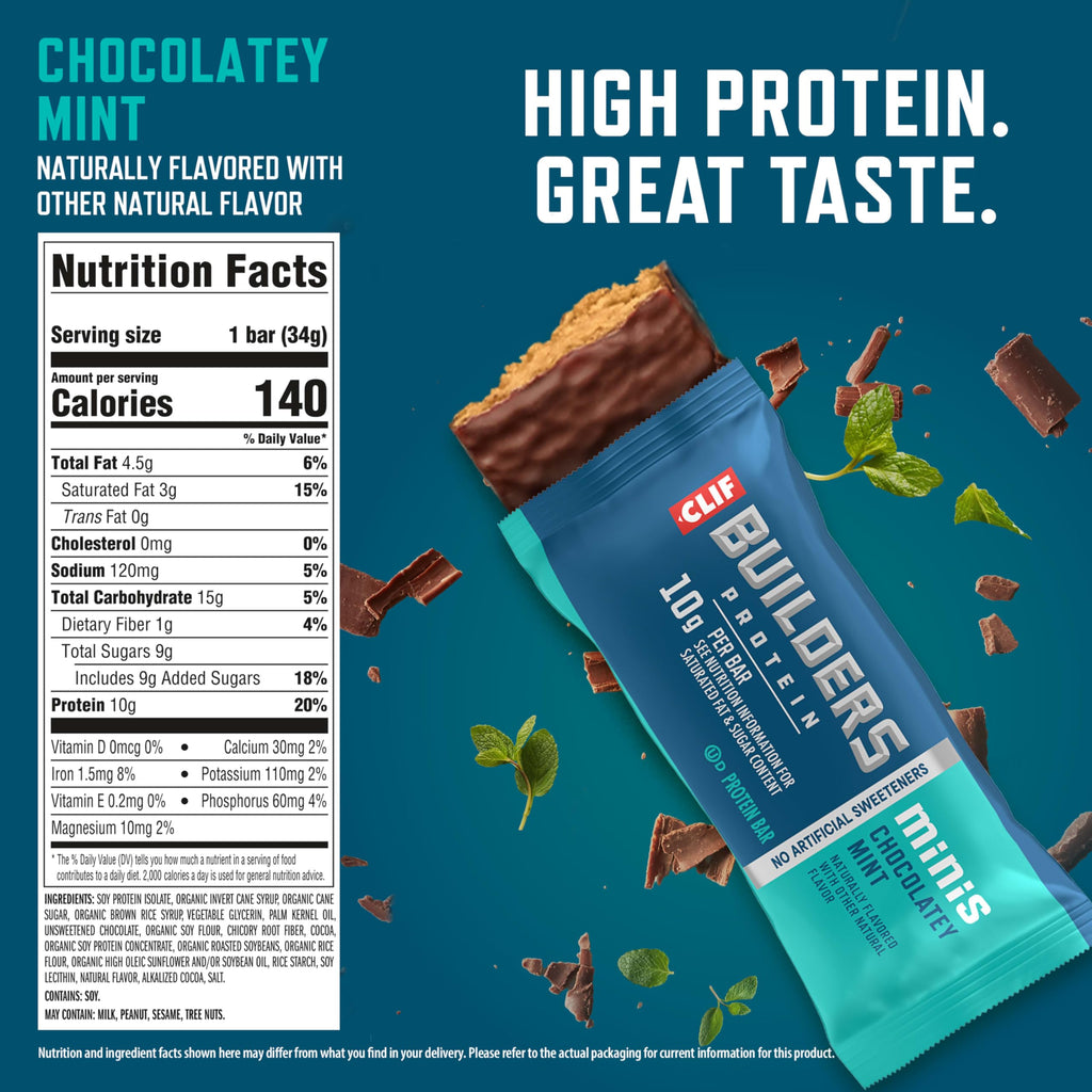 Clif Builders Minis Chocolatey Mint Protein Bars - 10 Count - image 2