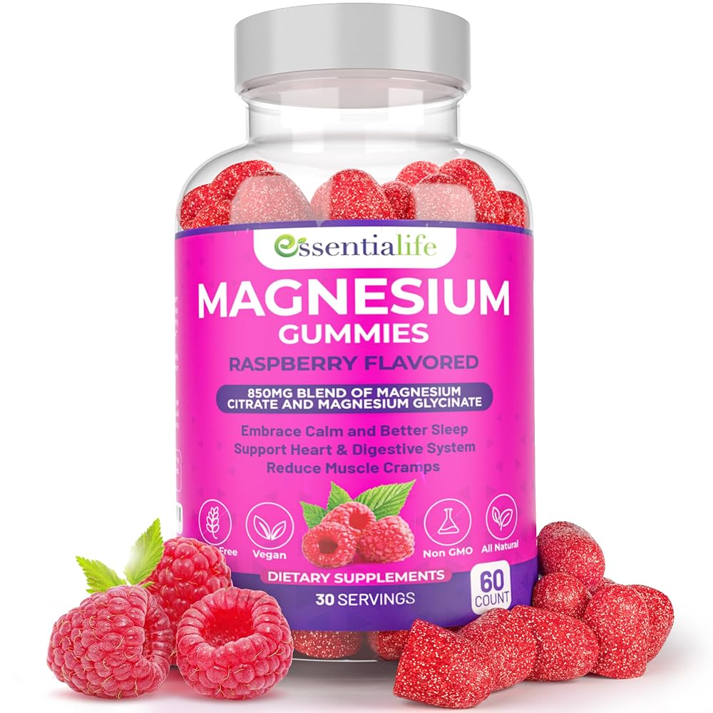 Essentialife Magnesium Gummies Pure Magnesium 100mg per Serving