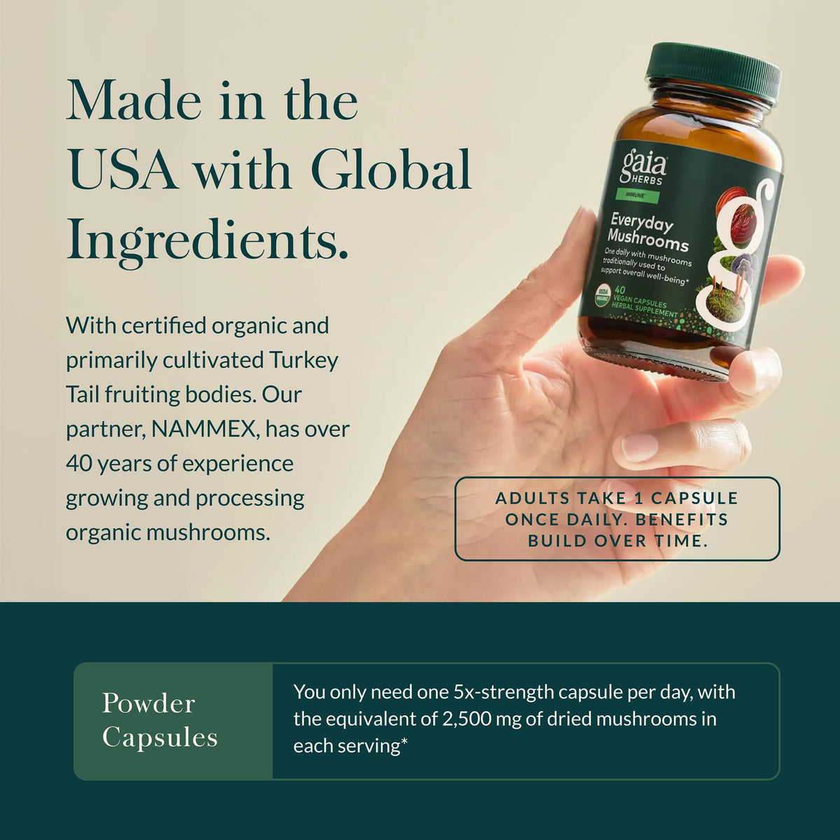 Gaia Herbs Everyday Mushrooms Immune Support - 40 Capsules - image 4
