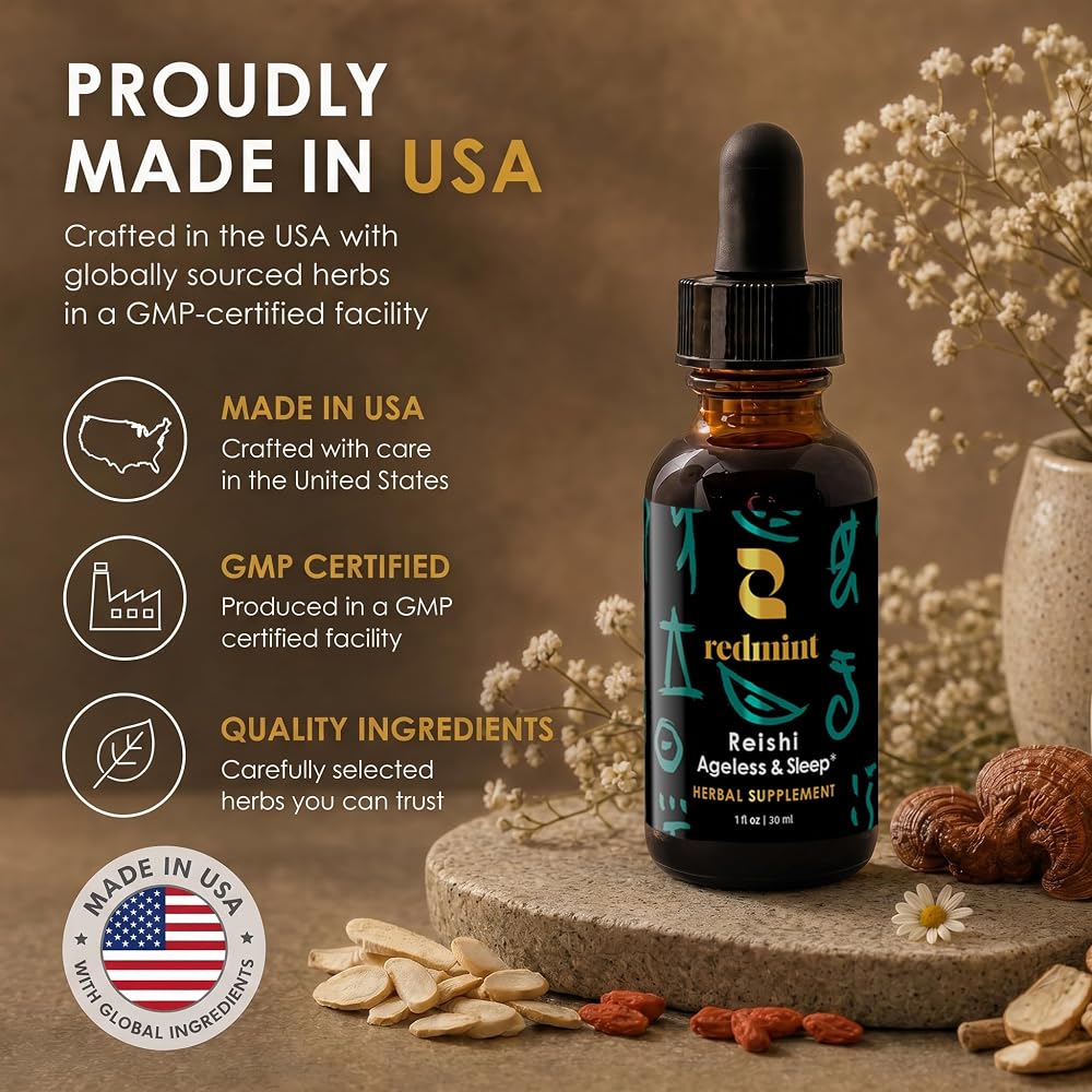 Redmint Ageless & Sleep Reishi Mushroom Tincture - 1 Fl Oz - image 9