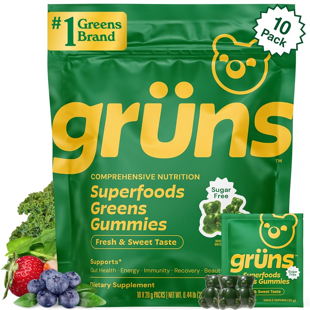 Grüns Gruns Adult Sugar-Free Super Greens Multivitamin Gummies