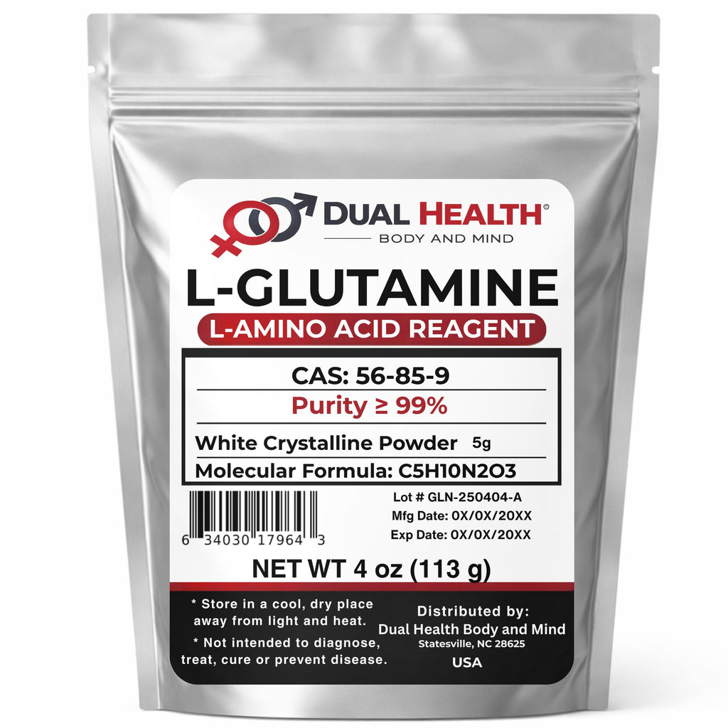 Dual Health L-Glutamine Pure Powder 5000mg - 4 oz