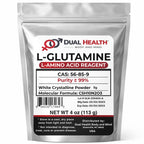 Dual Health L-Glutamine Pure Powder 5000mg - 4 oz
