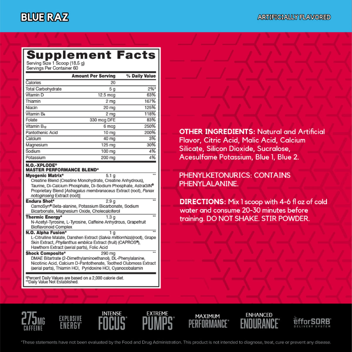 BSN N.O.-XPLODE Cool Rush Pre Workout Powder