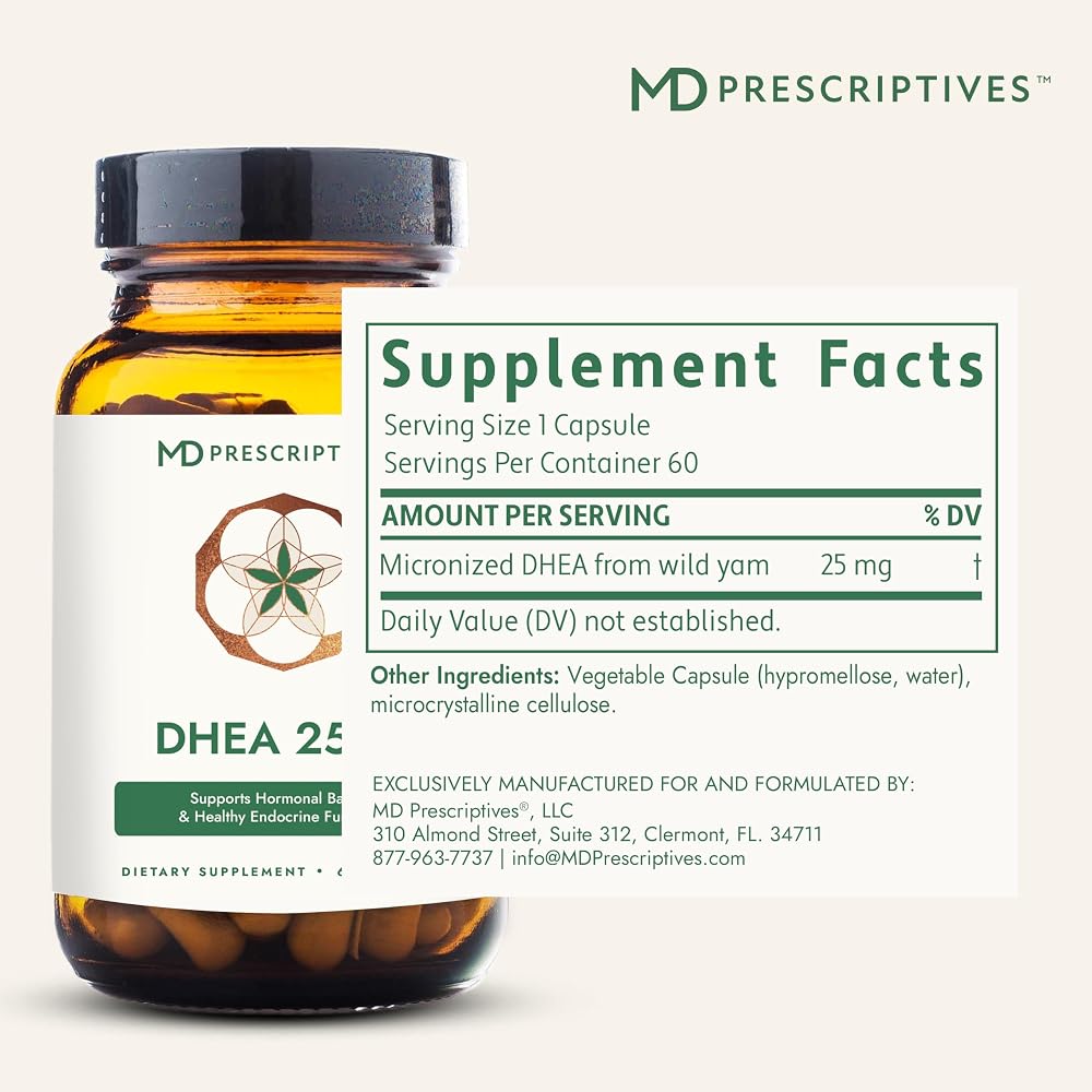 MD Prescriptives DHEA 25mg Dietary Supplement - 60 Vegetarian Capsules - image 2