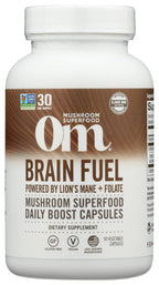 OM MUSHROOM SUPERFOOD Brain Fuel Mushroom Powder Capsules - 90 Count