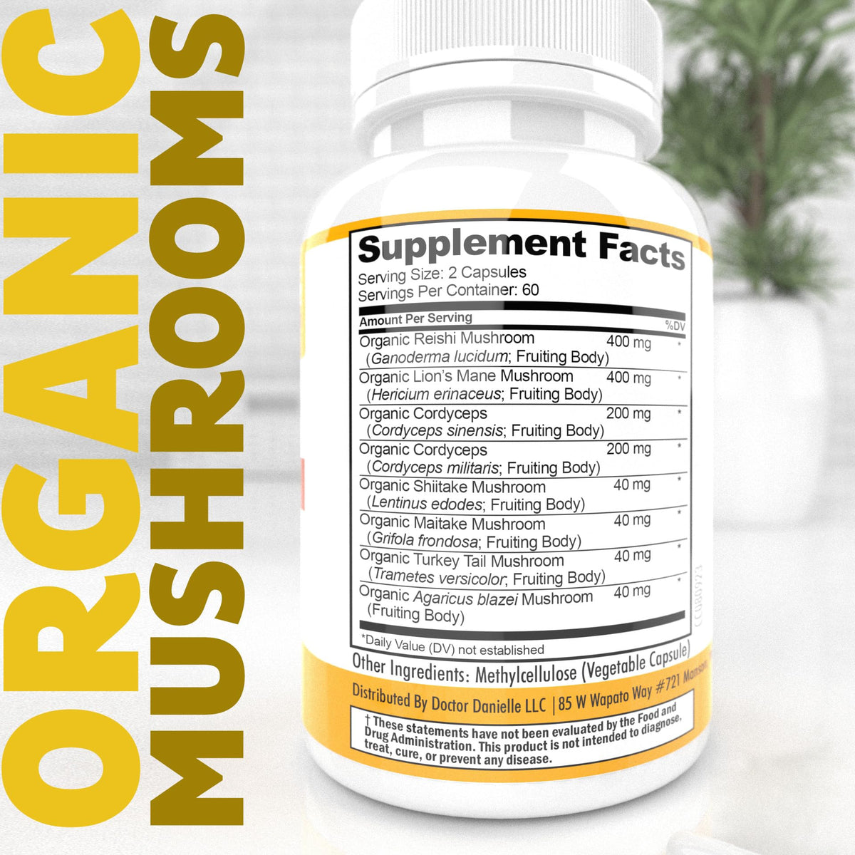 Doctor Danielle Organic Mushroom Complex - 120 Capsules - image 2