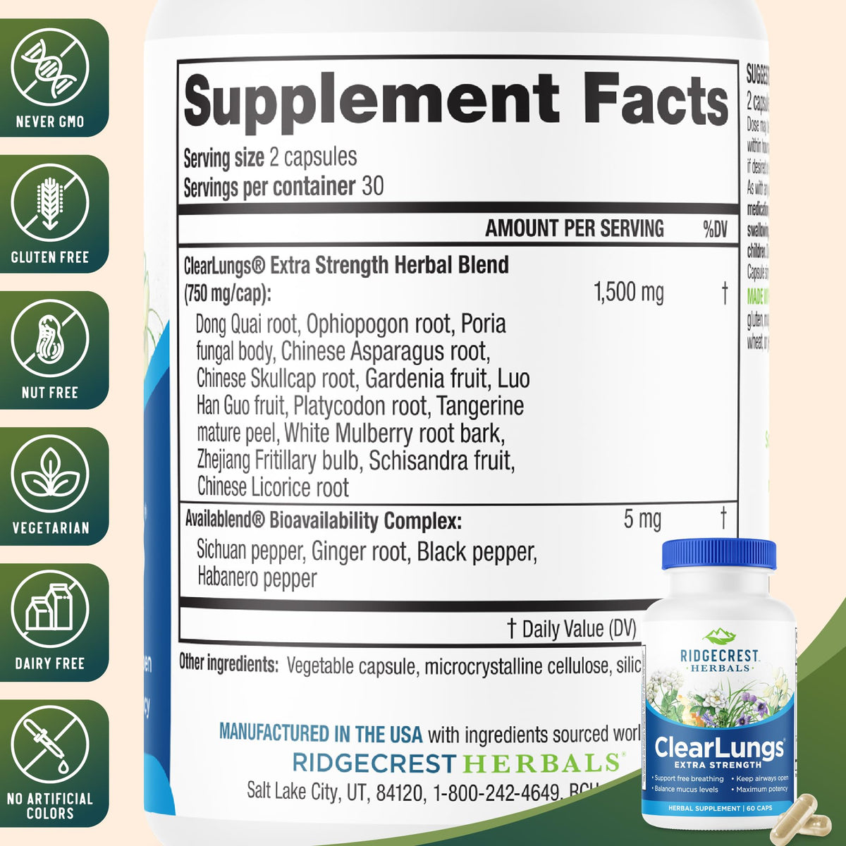 RidgeCrest Herbals ClearLungs Extra Strength