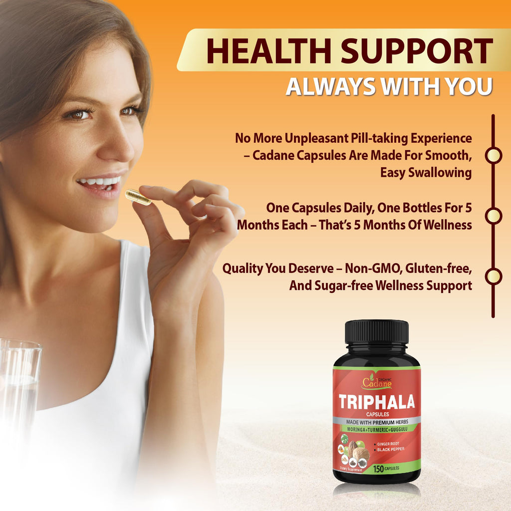 Organic Cadane Triphala Extract Capsules - 150 Count - image 6