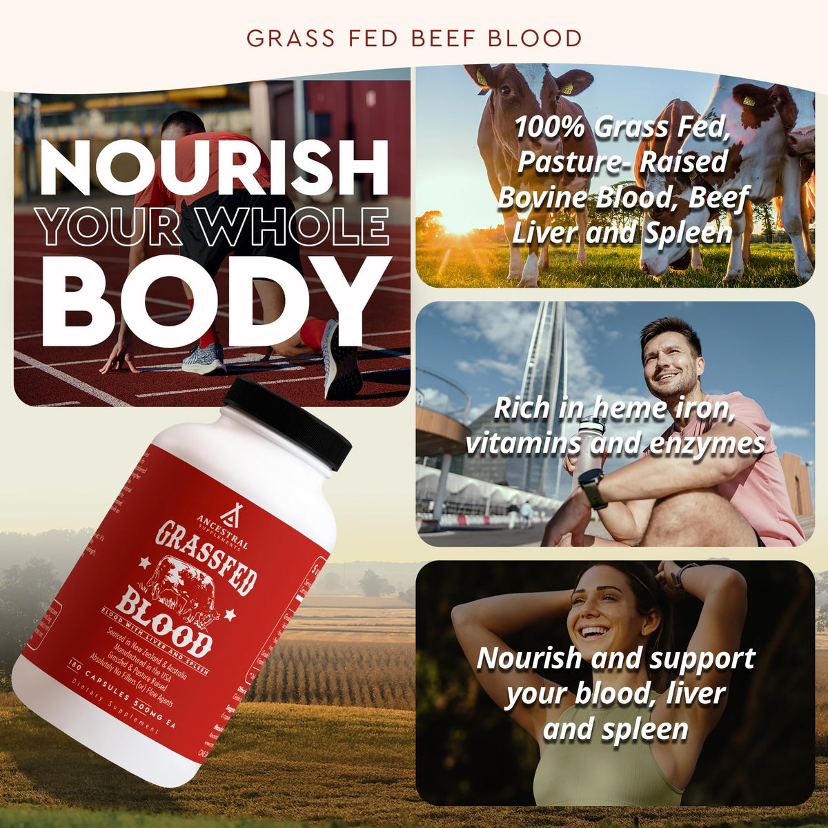 Ancestral Supplements Blood Health Organ Formula 500mg - 180 Capsules - image 3
