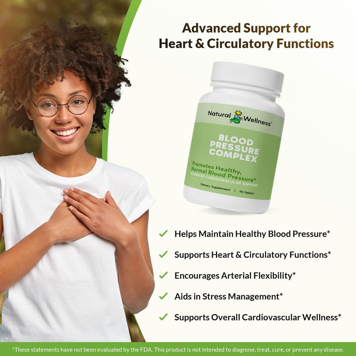 Natural Wellness Blood Pressure Complex - 90 Tablets - image 3