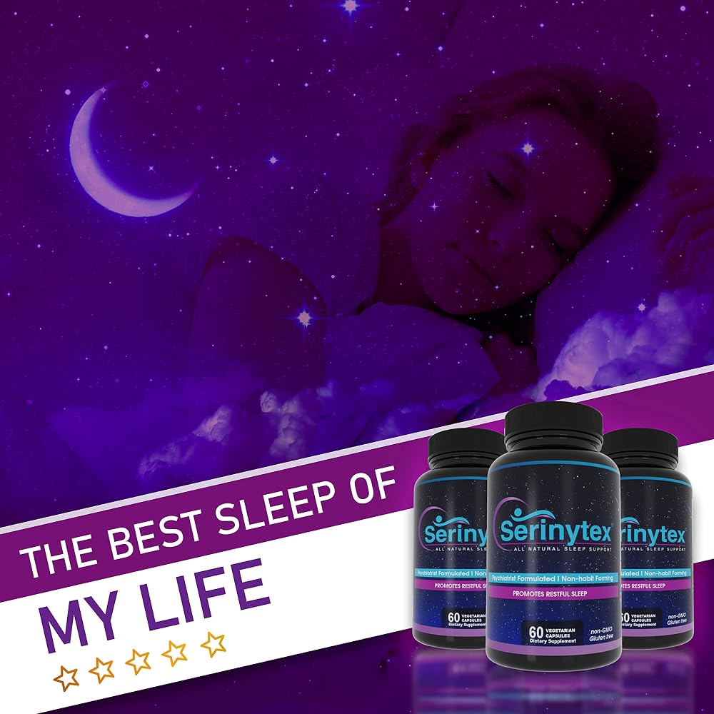 Serinytex Sleep Support for Adults with L-Theanine - 60 Vegetarian Capsules - image 5