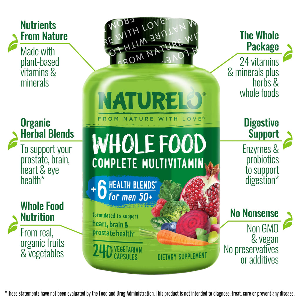 NATURELO Men's Multivitamin 50+ - 240 Vegetarian Capsules - image 2