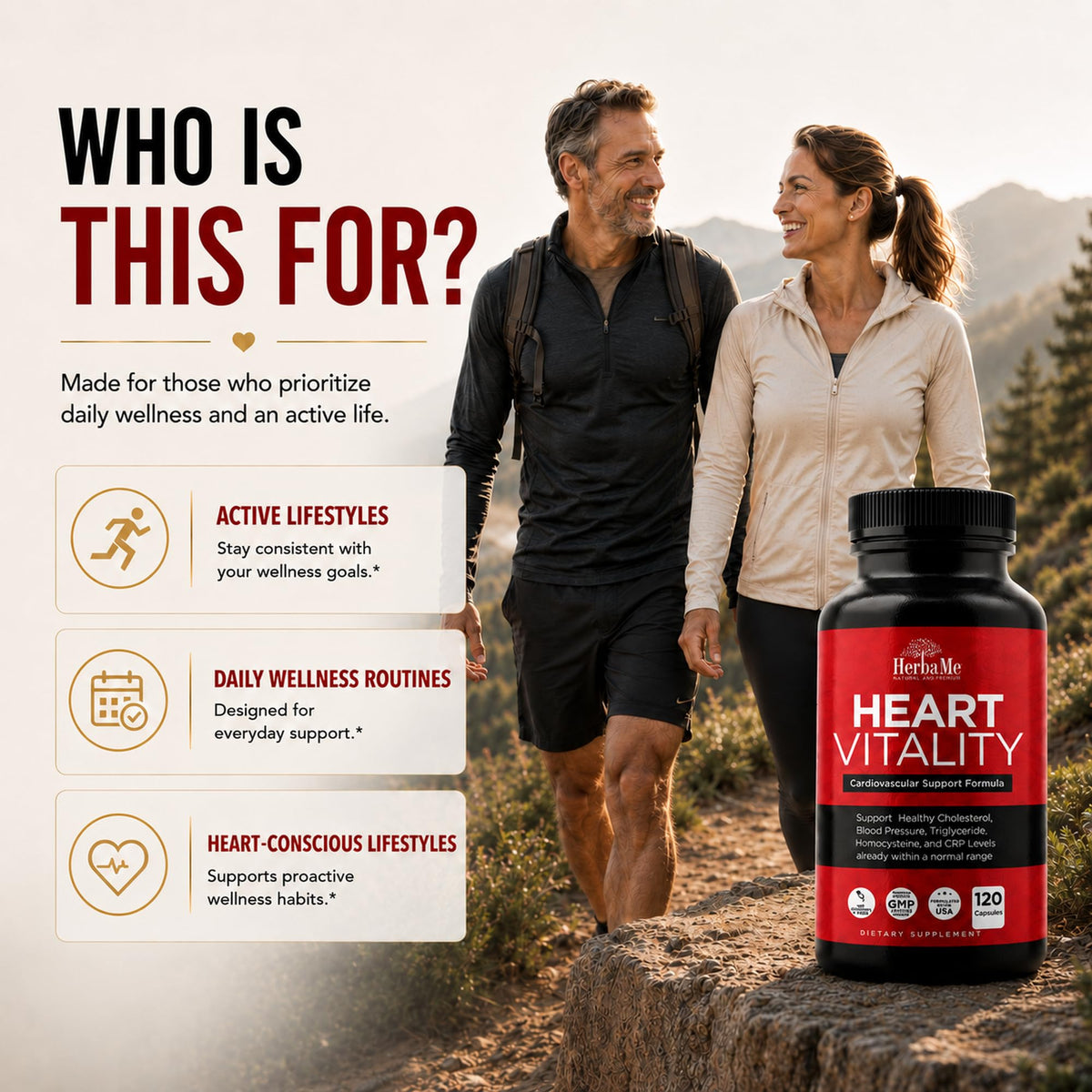 HerbaMe Heart Health Supplement for Circulation Support - 120 Capsules - image 4