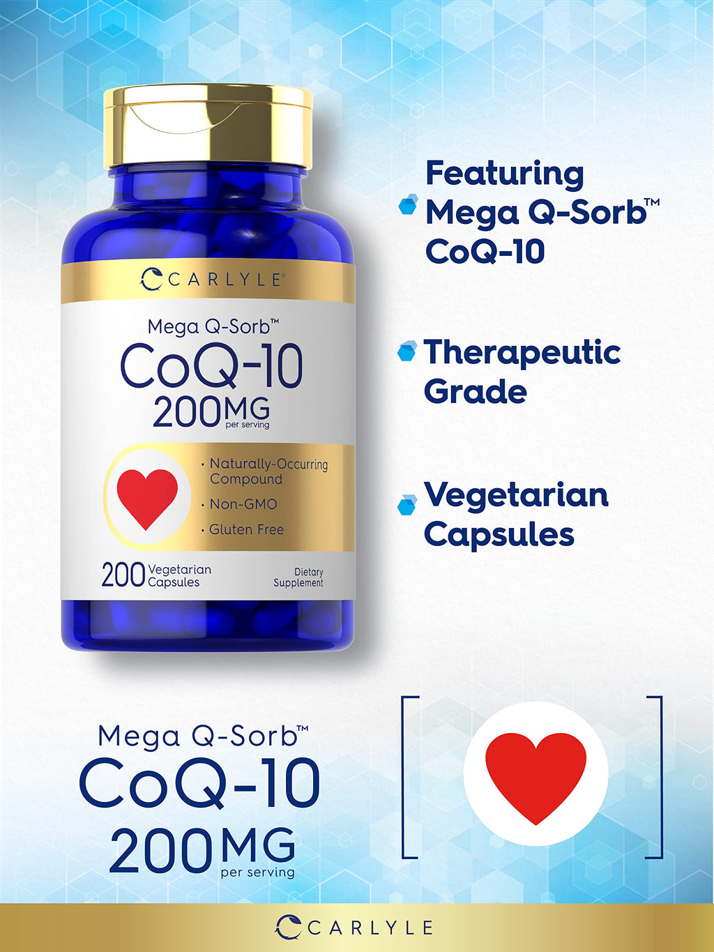 Carlyle CoQ10 200mg Mega Q-Sorb - 200 Capsules - image 3