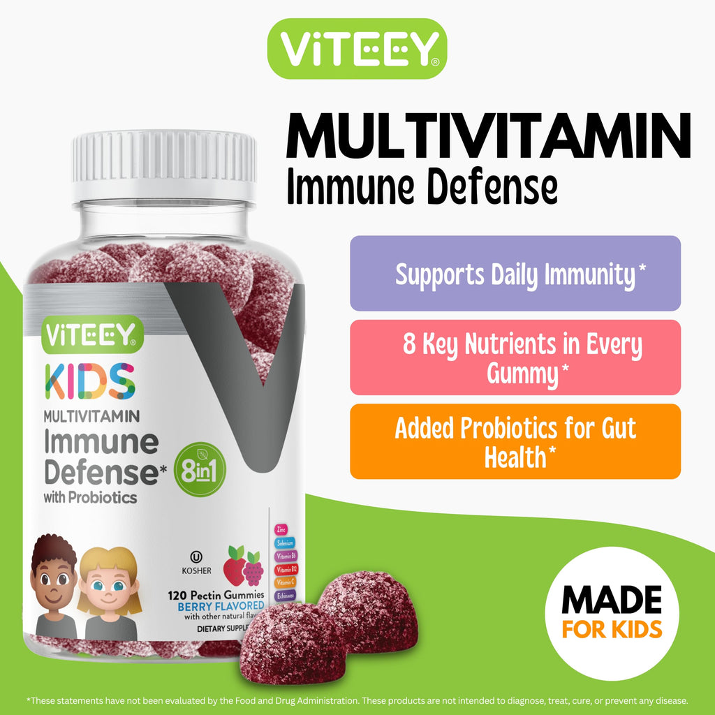 Viteey Kids Multivitamin Gummies with Probiotics - 120 Gummies - image 2